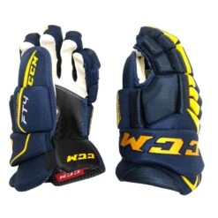 CCM Jetspeed FT4 Junior Hockey Gloves -Ccm ccm gloves ccm jetspeed ft4 junior hockey gloves navy gold 10 29576729428034